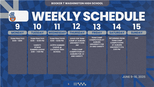 Week 2 schedule